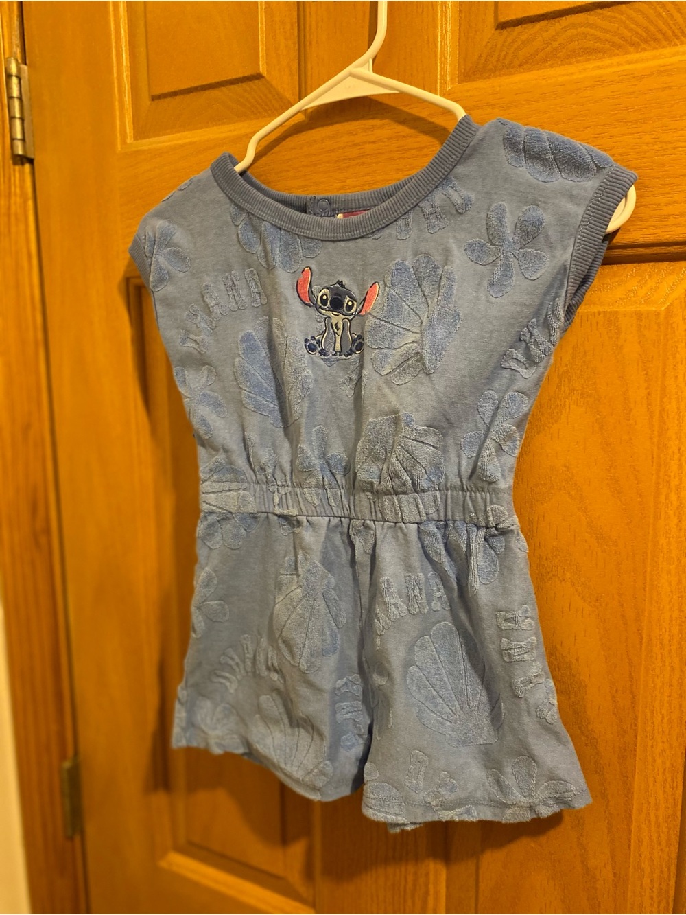 Disney Blue Stitch Terry Cloth Romper